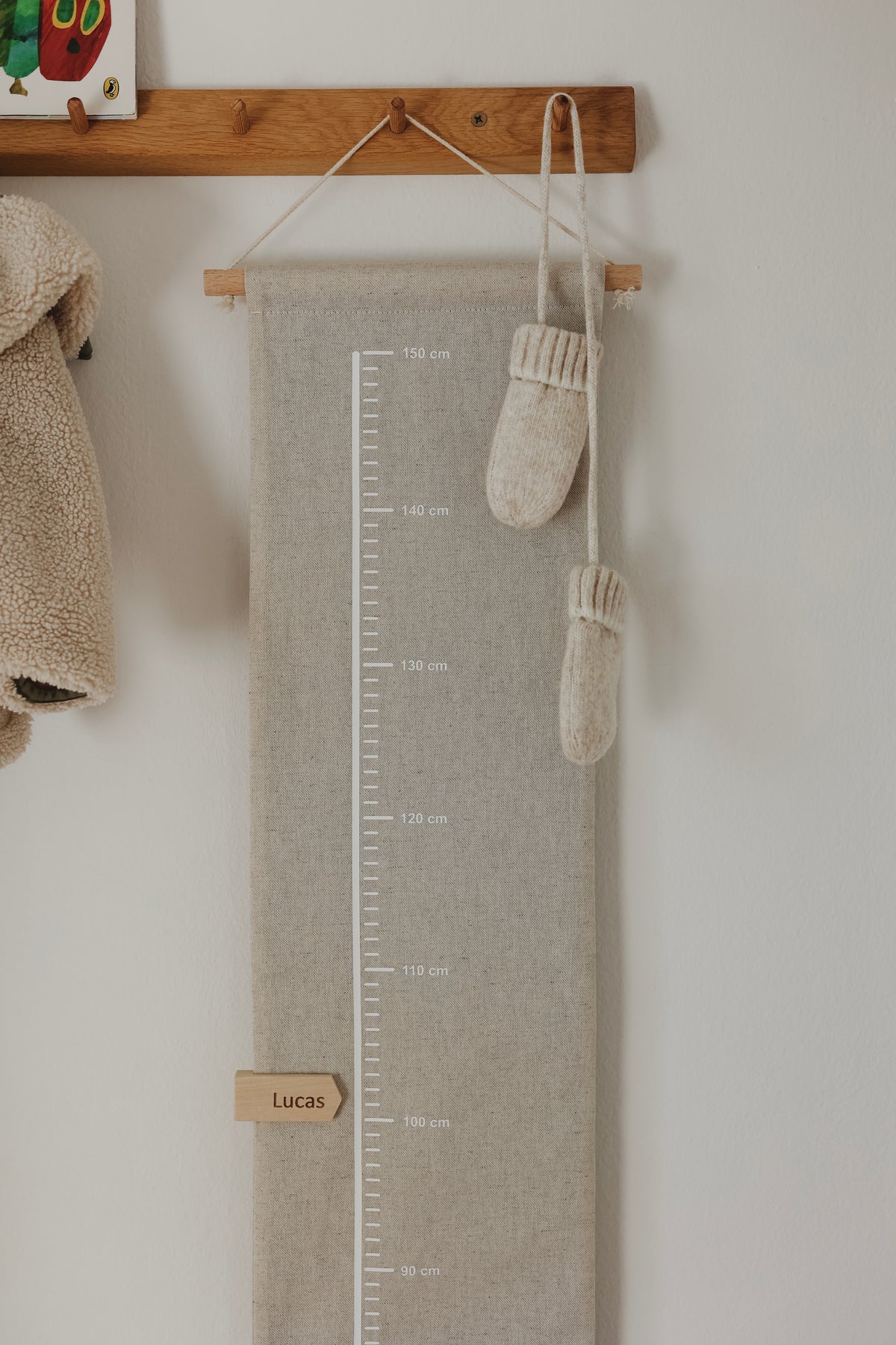 Personalised nursery growth chart handmade in Slovenia
